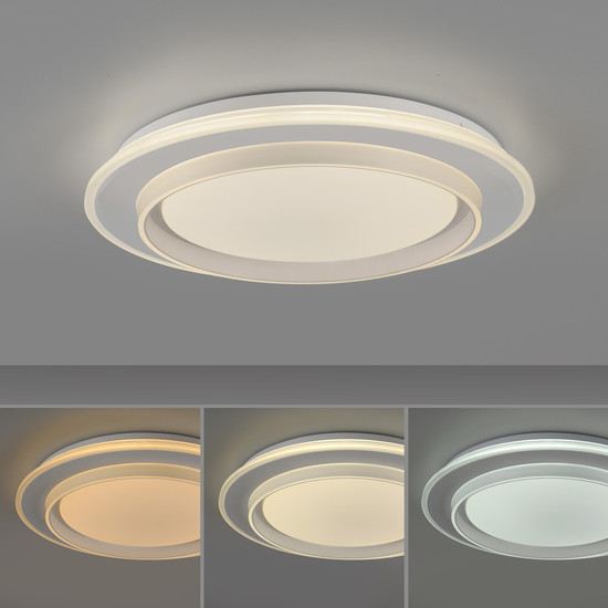 JUST LIGHT LAGO LED Deckenleuchte CCT Dimmbar 34W weiss 14297-16