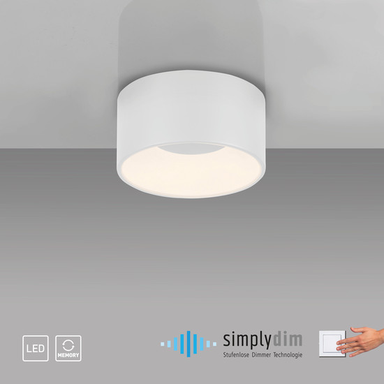 JUST LIGHT TANIKA LED Deckenleuchte Warmweiss Dimmbar 13W weiss 14325-16