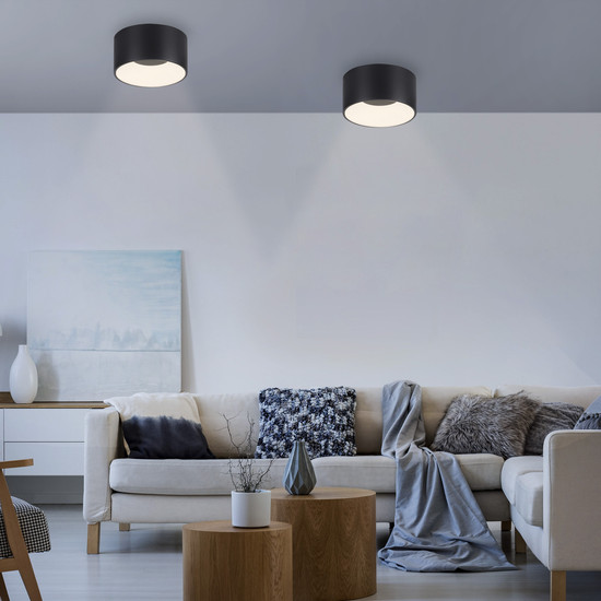 JUST LIGHT TANIKA LED Deckenleuchte Warmweiss Dimmbar 13W schwarz 14325-18