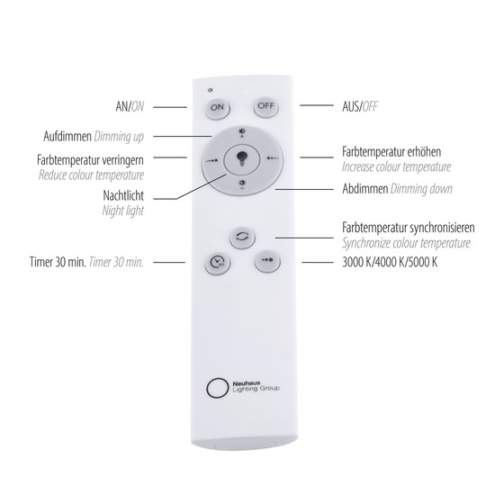 JUST LIGHT ANIKA LED Deckenleuchte CCT Dimmbar 54W grau 14327-18
