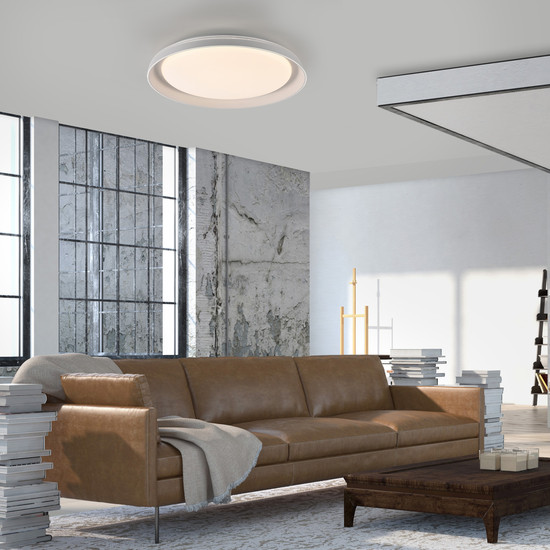 JUST LIGHT SATI LED Deckenleuchte Warmweiss Dimmbar 19,5W weiss 14368-16