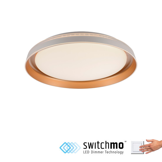 JUST LIGHT SATI LED Deckenleuchte Warmweiss Dimmbar 19,5W messingmatt 14368-60