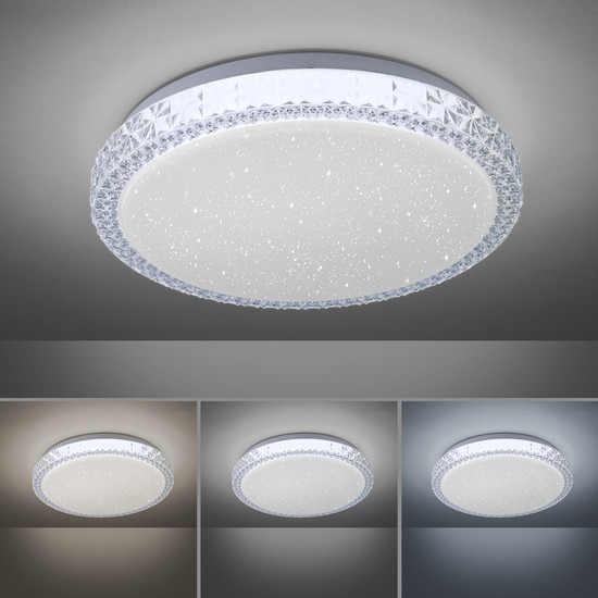 JUST LIGHT FRIDA LED Deckenleuchte CCT 9,3W transparent 14370-00