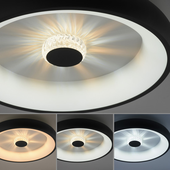 JUST LIGHT VERTIGO LED Deckenleuchte CCT Dimmbar 29W schwarz 14384-18
