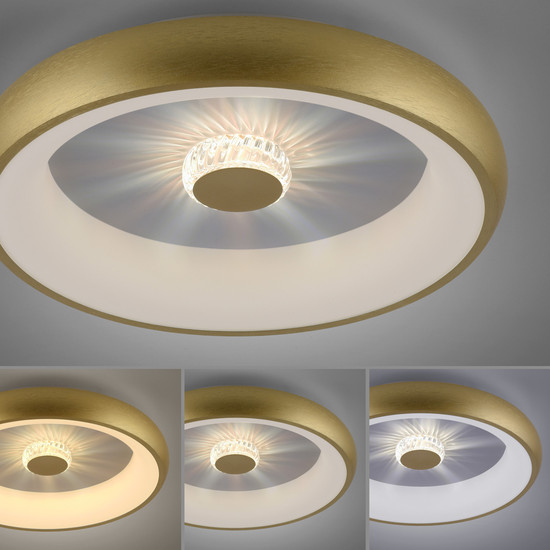 JUST LIGHT VERTIGO LED Deckenleuchte CCT Dimmbar 29W messingmatt 14384-60