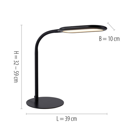 JUST LIGHT KELLY LED Tischleuchte CCT Dimmbar 7W schwarz 14405-18