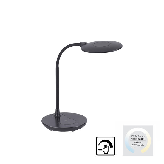 JUST LIGHT ASTRID LED Tischleuchte CCT Dimmbar 5W schwarz 14416-18