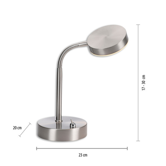 JUST LIGHT HENSKEN LED Tischleuchte Warmweiss 5W stahl 14419-55