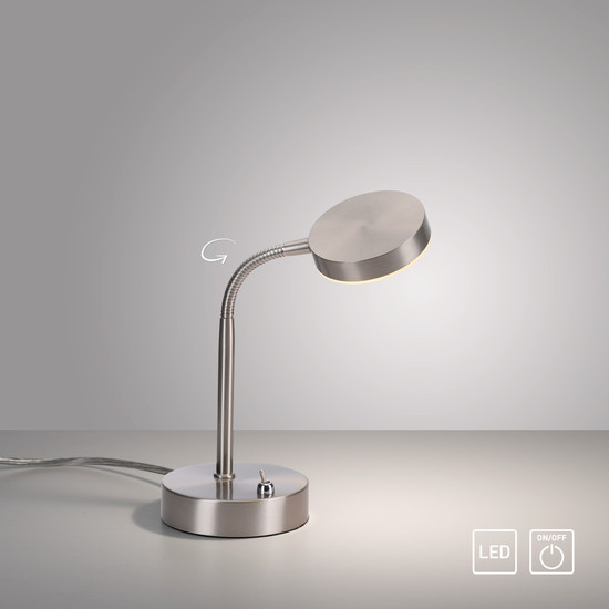 JUST LIGHT HENSKEN LED Tischleuchte Warmweiss 5W stahl 14419-55