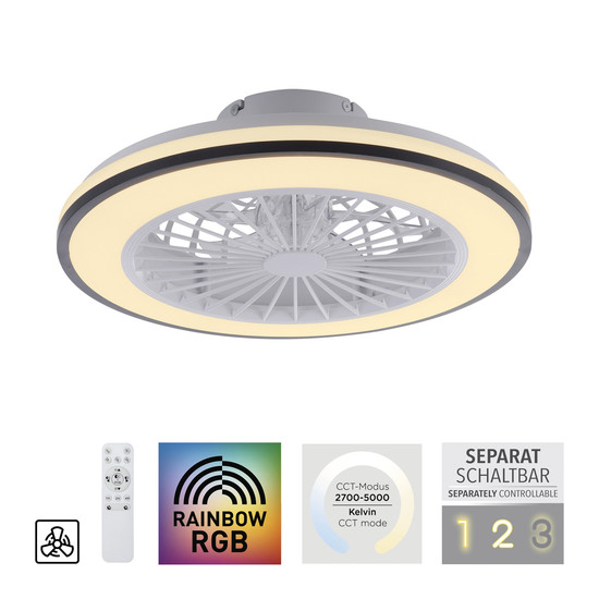 JUST LIGHT LENO LED Deckenleuchte CCT Dimmbar 44W schwarz 14447-18