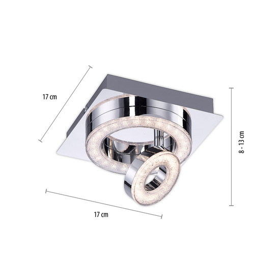 JUST LIGHT TIM LED Deckenleuchte Warmweiss 5W chrom 14520-17