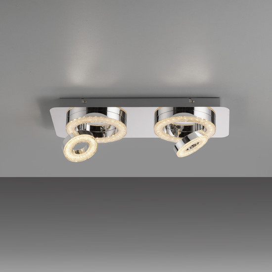 JUST LIGHT TIM LED Deckenleuchte Warmweiss 10W chrom 14521-17