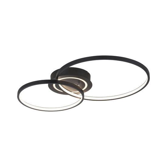 JUST LIGHT ASMINA LED Deckenleuchte Warmweiss 27,6W 2-fach schwarz 14540-18