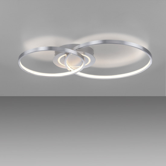 JUST LIGHT ASMINA LED Deckenleuchte Warmweiss 27,6W 2-fach aluminium 14540-95