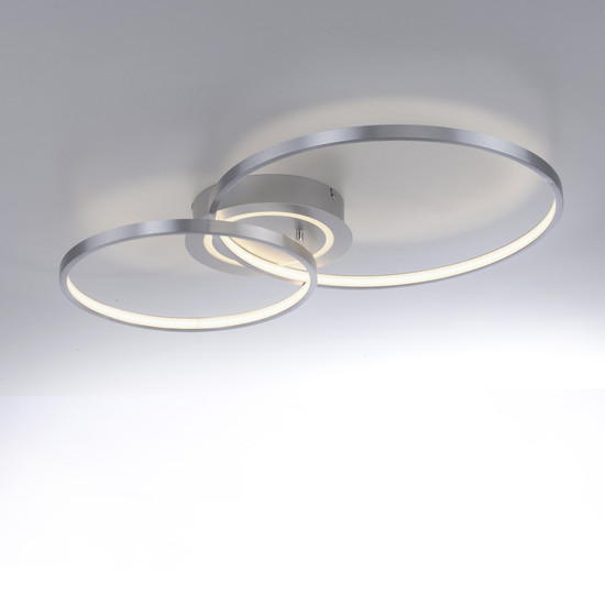 JUST LIGHT ASMINA LED Deckenleuchte Warmweiss 27,6W 2-fach aluminium 14540-95