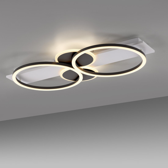 JUST LIGHT TROOPER LED Deckenleuchte Warmweiss 39W 2-fach weiss 14552-16