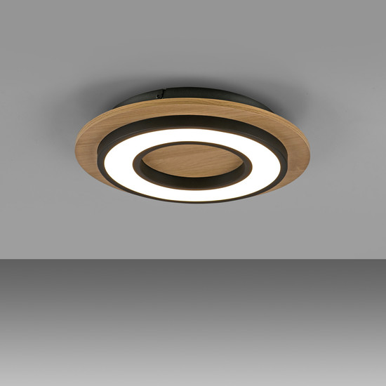 JUST LIGHT TOLA LED Deckenleuchte Warmweiss 16W schwarz 14560-18