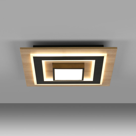 JUST LIGHT TOLA LED Deckenleuchte Warmweiss 26W 2-fach schwarz 14563-18