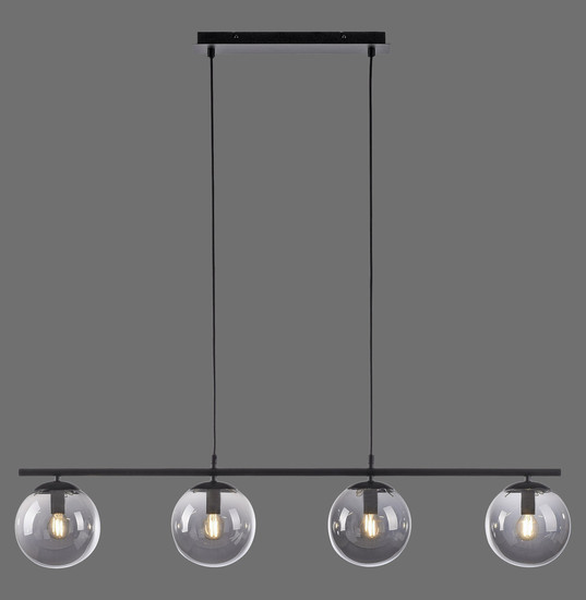 JUST LIGHT BIG WIDOW Pendelleuchte E14 max. 25W 4-fach schwarz 14604-18