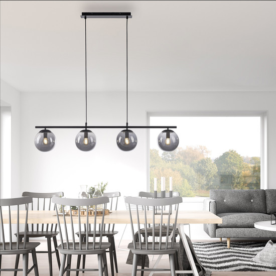 JUST LIGHT BIG WIDOW Pendelleuchte E14 max. 25W 4-fach schwarz 14604-18