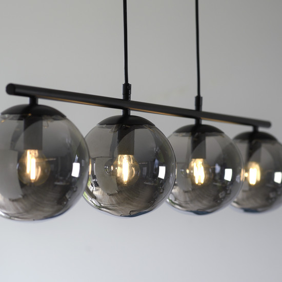 JUST LIGHT BIG WIDOW Pendelleuchte E14 max. 25W 4-fach schwarz 14604-18