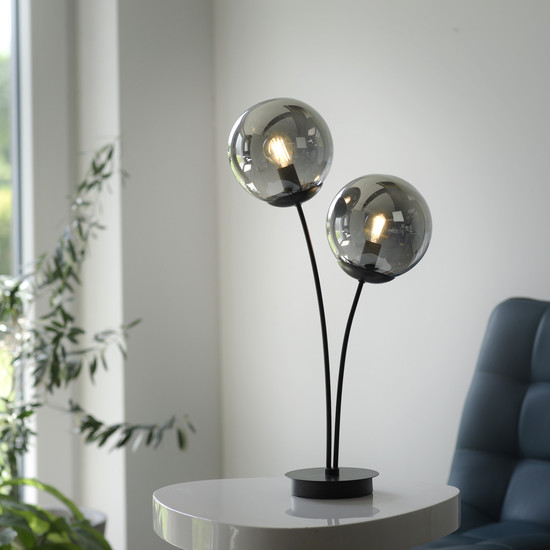 JUST LIGHT BIG WIDOW Tischleuchte E14 max. 25W 2-fach schwarz 14605-18