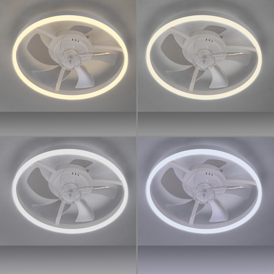 JUST LIGHT RITA LED Deckenleuchte mit Ventilator CCT Dimmbar 22W weiss 14624-16