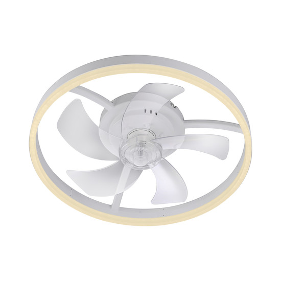 JUST LIGHT RITA LED Deckenleuchte mit Ventilator CCT Dimmbar 22W weiss 14624-16