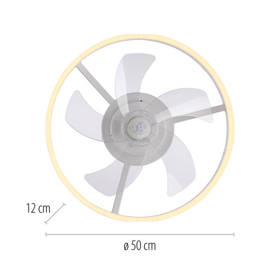 JUST LIGHT RITA LED Deckenleuchte mit Ventilator CCT Dimmbar 22W weiss 14624-16