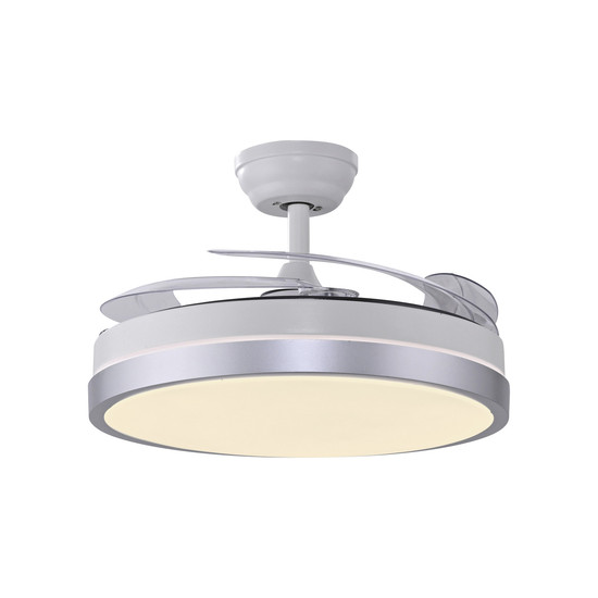 JUST LIGHT KOPTA LED Deckenleuchte mit Ventilator CCT Dimmbar 27W silber 14625-21