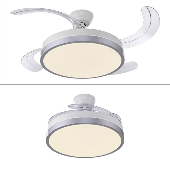 JUST LIGHT KOPTA LED Deckenleuchte mit Ventilator CCT Dimmbar 27W silber 14625-21