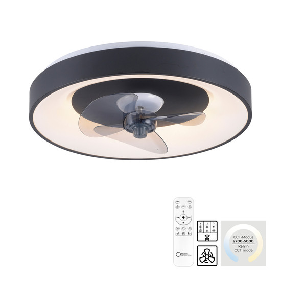 JUST LIGHT VENIKA LED Deckenleuchte CCT Dimmbar 36W schwarz 14644-18