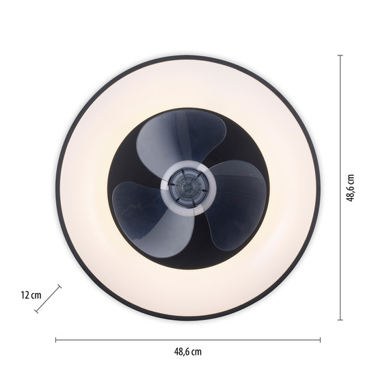 JUST LIGHT VENIKA LED Deckenleuchte CCT Dimmbar 36W schwarz 14644-18