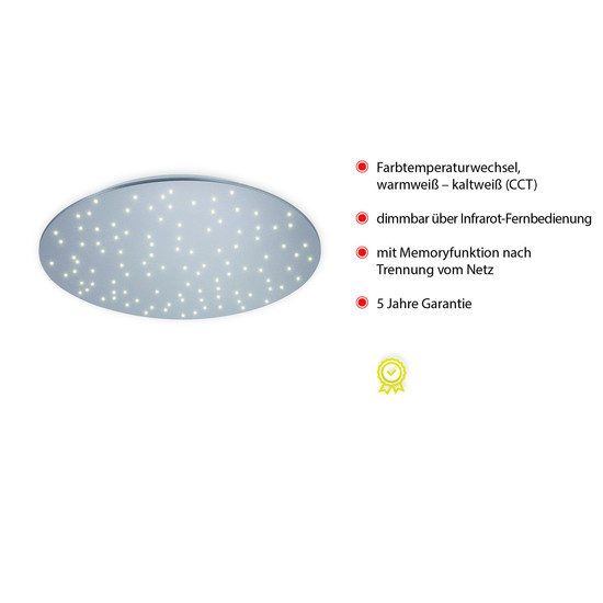 JUST LIGHT SPARKLE LED Deckenleuchte CCT Dimmbar 18W stahl 14673-55