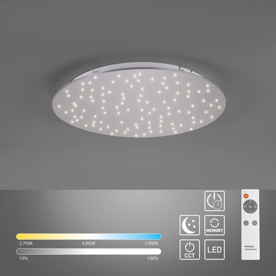 JUST LIGHT SPARKLE LED Deckenleuchte CCT Dimmbar 18W stahl 14673-55
