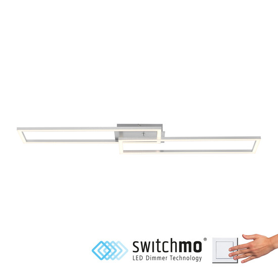 JUST LIGHT IVEN LED Deckenleuchte Warmweiss Dimmbar 36W stahl 14691-55