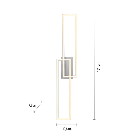 JUST LIGHT IVEN LED Deckenleuchte Warmweiss Dimmbar 36W stahl 14691-55