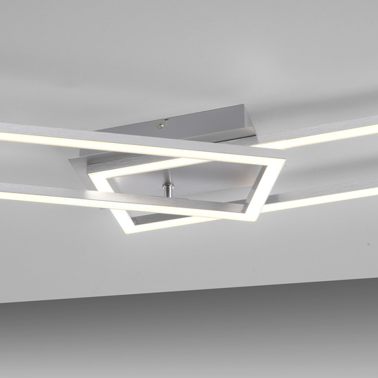 JUST LIGHT IVEN LED Deckenleuchte Warmweiss Dimmbar 36W stahl 14691-55