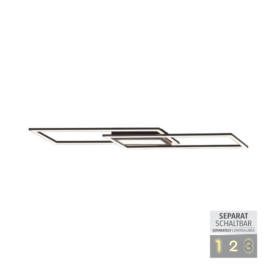 JUST LIGHT ASMIN LED Deckenleuchte Warmweiss 45W schwarz 14694-18
