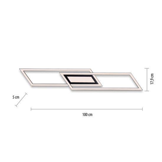 JUST LIGHT ASMIN LED Deckenleuchte Warmweiss 45W schwarz 14694-18