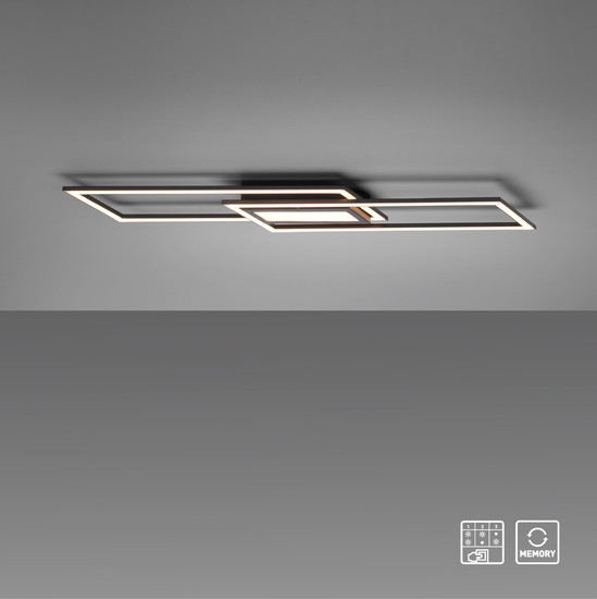 JUST LIGHT ASMIN LED Deckenleuchte Warmweiss 45W schwarz 14694-18