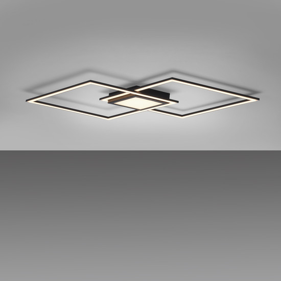 JUST LIGHT ASMIN LED Deckenleuchte Warmweiss 45W schwarz 14695-18