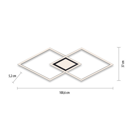 JUST LIGHT ASMIN LED Deckenleuchte Warmweiss 45W schwarz 14695-18