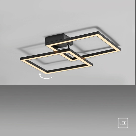 JUST LIGHT IVEN LED Deckenleuchte Warmweiss 20W schwarz 14708-18