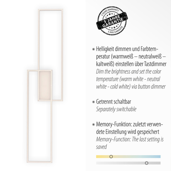JUST LIGHT ASMIN LED Deckenleuchte CCT Dimmbar 24W 3-fach stahl 14711-55