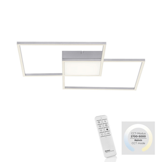 JUST LIGHT ASMIN LED Deckenleuchte CCT Dimmbar 26,5W 3-fach stahl 14712-55