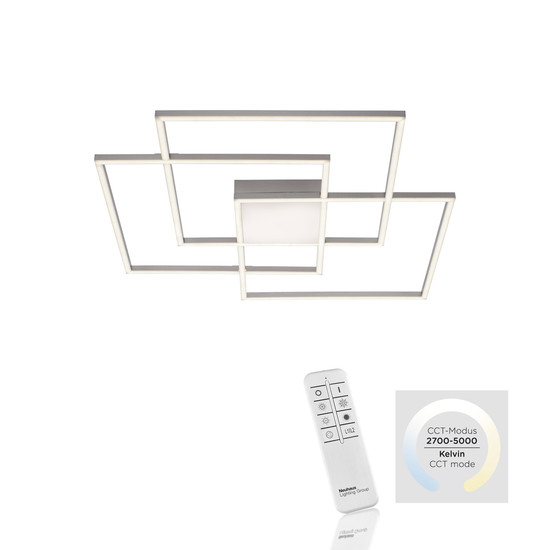 JUST LIGHT ASMIN LED Deckenleuchte CCT Dimmbar 21W 4-fach stahl 14713-55