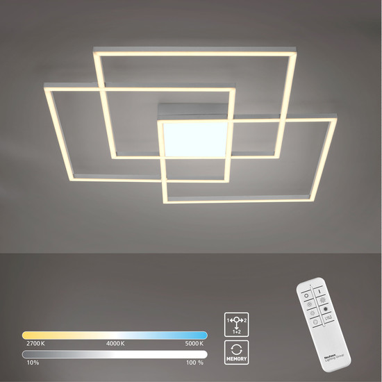 JUST LIGHT ASMIN LED Deckenleuchte CCT Dimmbar 21W 4-fach stahl 14713-55
