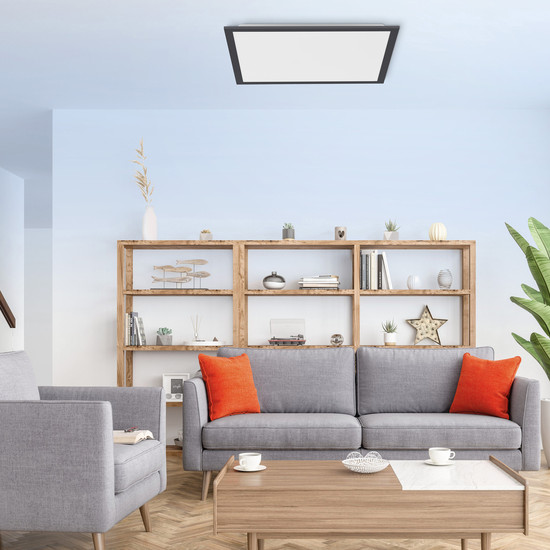 JUST LIGHT FLAT LED Deckenleuchte CCT Dimmbar 21W schwarz 14755-18