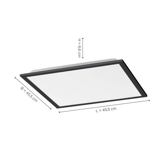 JUST LIGHT FLAT LED Deckenleuchte CCT Dimmbar 21W schwarz 14755-18